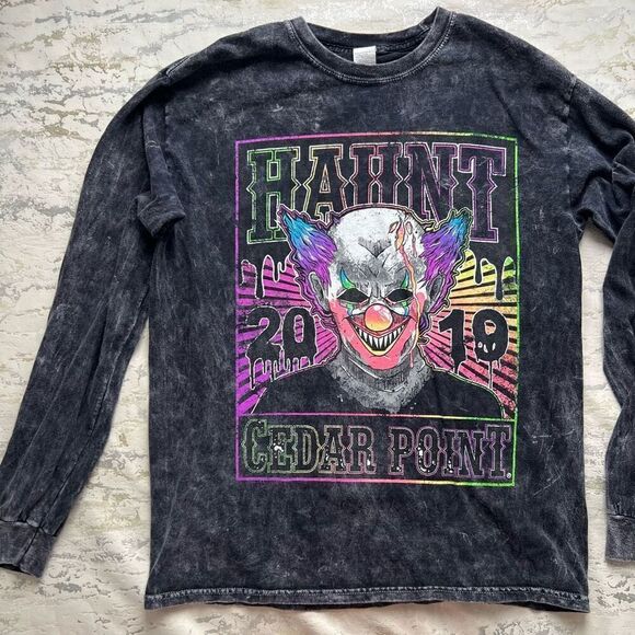 Cedar Point Haunt 2019 Scary Clown Graphic long sleeve - Picture 3 of 8